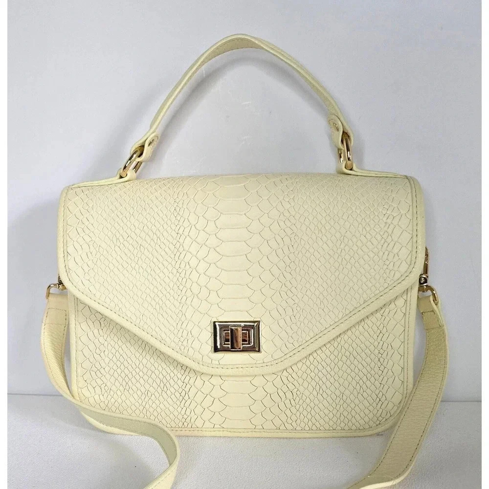 GiGi New York Courtney Crossbody Satchel Embossed Leather Chiffon NEW